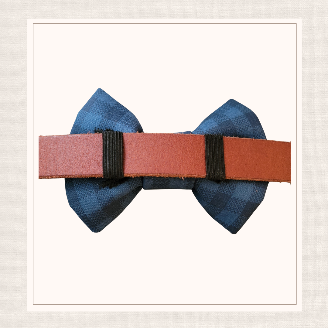 All Blue Plaid Bowtie